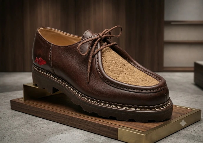 Chaussure derbies homme marron logo Piranha